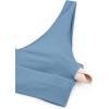imageCRZ YOGA Butterluxe Womens VNeck Longline Sports Bra  Wireless UShaped Open Back Yoga Low Impact Padded Crop TopUniverse Blue