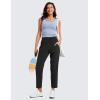 imageCRZ YOGA Lightweight Ankle Pants for Women 78 Casual Lounge Travel Work Trousers with PocketsBlack