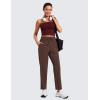 imageCRZ YOGA Lightweight Ankle Pants for Women 78 Casual Lounge Travel Work Trousers with PocketsHot Fudge Brown