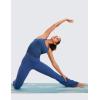 imageCRZ YOGA Seamless Ribbed Womens Tank Top Racerback Camisoles with Built in Bra Padded Scoop Neck Athletic Workout Slim CamiFrench Navy