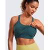 imageCRZ YOGA Seamless Ribbed Womens Tank Top Racerback Camisoles with Built in Bra Padded Scoop Neck Athletic Workout Slim CamiGreen Jade