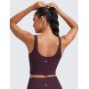 imageCRZ YOGA Softness Mold Butterluxe Longline Sports Bras for Women  V Neck Yoga Workout Crop Tank Top with Built in PadsDeep Purple
