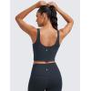 imageCRZ YOGA Softness Mold Butterluxe Longline Sports Bras for Women  V Neck Yoga Workout Crop Tank Top with Built in PadsTrue Navy