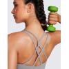 imageCRZ YOGA Womens Butterluxe High Neck Longline Sports Bras  Criss Cross Halter Wireless Padded Gym Workout Crop TopGull Gray