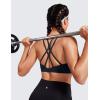 imageCRZ YOGA Womens Butterluxe High Neck Longline Sports Bras  Criss Cross Halter Wireless Padded Gym Workout Crop TopTrue Navy