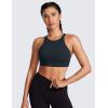 imageCRZ YOGA Womens Butterluxe High Neck Longline Sports Bras  Criss Cross Halter Wireless Padded Gym Workout Crop TopTrue Navy