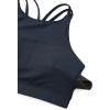 imageCRZ YOGA Womens Butterluxe High Neck Longline Sports Bras  Criss Cross Halter Wireless Padded Gym Workout Crop TopTrue Navy