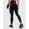 imageCRZ YOGA Womens Hugged Feeling Compression Leggings 25 Inches  Thick High Waisted Tummy Control Workout Pants TightsBlack