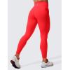 imageCRZ YOGA Womens Hugged Feeling Compression Leggings 25 Inches  Thick High Waisted Tummy Control Workout Pants TightsDeep Red