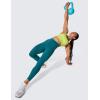 imageCRZ YOGA Womens Hugged Feeling Compression Leggings 25 Inches  Thick High Waisted Tummy Control Workout Pants TightsGreen Jade