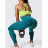 imageCRZ YOGA Womens Hugged Feeling Compression Leggings 25 Inches  Thick High Waisted Tummy Control Workout Pants TightsGreen Jade