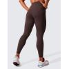 imageCRZ YOGA Womens Hugged Feeling Compression Leggings 25 Inches  Thick High Waisted Tummy Control Workout Pants TightsHot Fudge Brown