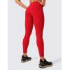 imageCRZ YOGA Womens Hugged Feeling Compression Leggings 25 Inches  Thick High Waisted Tummy Control Workout Pants TightsRed Chili