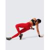 imageCRZ YOGA Womens Hugged Feeling Compression Leggings 25 Inches  Thick High Waisted Tummy Control Workout Pants TightsRed Chili