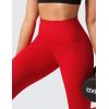 imageCRZ YOGA Womens Hugged Feeling Compression Leggings 25 Inches  Thick High Waisted Tummy Control Workout Pants TightsRed Chili