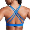 imageCRZ YOGA Butterbreeze Square Neck Sports Bras for Women  Strappy Thin Straps Wireless Workout Traning Padded Gym Cami TopSparkle Blue