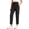 imageCRZ YOGA Lightweight Ankle Pants for Women 78 Casual Lounge Travel Work Trousers with PocketsBlack
