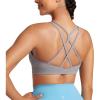 imageCRZ YOGA Womens Butterluxe High Neck Longline Sports Bras  Criss Cross Halter Wireless Padded Gym Workout Crop TopGull Gray