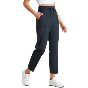 imageCRZ YOGA Lightweight Ankle Pants for Women 78 Casual Lounge Travel Work Trousers with PocketsTrue Navy