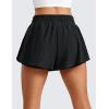 imageCRZ YOGA 2 in 1 Flowy Running Shorts for Women High Waisted Quick Dry for Athletic Gym Lounge Workout Cute Tennis SkirtsBlack