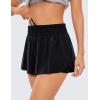 imageCRZ YOGA 2 in 1 Flowy Running Shorts for Women High Waisted Quick Dry for Athletic Gym Lounge Workout Cute Tennis SkirtsBlack