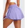 imageCRZ YOGA 2 in 1 Flowy Running Shorts for Women High Waisted Quick Dry for Athletic Gym Lounge Workout Cute Tennis SkirtsDark Lavender Purple
