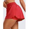 imageCRZ YOGA 2 in 1 Flowy Running Shorts for Women High Waisted Quick Dry for Athletic Gym Lounge Workout Cute Tennis SkirtsDark Red
