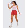 imageCRZ YOGA 2 in 1 Flowy Running Shorts for Women High Waisted Quick Dry for Athletic Gym Lounge Workout Cute Tennis SkirtsDark Red