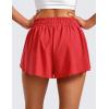 imageCRZ YOGA 2 in 1 Flowy Running Shorts for Women High Waisted Quick Dry for Athletic Gym Lounge Workout Cute Tennis SkirtsDark Red