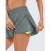 imageCRZ YOGA 2 in 1 Flowy Running Shorts for Women High Waisted Quick Dry for Athletic Gym Lounge Workout Cute Tennis SkirtsGrey Sage