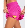 imageCRZ YOGA 2 in 1 Flowy Running Shorts for Women High Waisted Quick Dry for Athletic Gym Lounge Workout Cute Tennis SkirtsHibiscus Purple