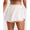 imageCRZ YOGA 2 in 1 Flowy Running Shorts for Women High Waisted Quick Dry for Athletic Gym Lounge Workout Cute Tennis SkirtsMilky White Bone