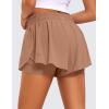 imageCRZ YOGA 2 in 1 Flowy Running Shorts for Women High Waisted Quick Dry for Athletic Gym Lounge Workout Cute Tennis SkirtsMocha Mousse