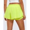 imageCRZ YOGA 2 in 1 Flowy Running Shorts for Women High Waisted Quick Dry for Athletic Gym Lounge Workout Cute Tennis SkirtsNeon Yellow