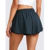imageCRZ YOGA 2 in 1 Flowy Running Shorts for Women High Waisted Quick Dry for Athletic Gym Lounge Workout Cute Tennis SkirtsTrue Navy