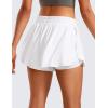 imageCRZ YOGA 2 in 1 Flowy Running Shorts for Women High Waisted Quick Dry for Athletic Gym Lounge Workout Cute Tennis SkirtsWhite