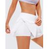 imageCRZ YOGA 2 in 1 Flowy Running Shorts for Women High Waisted Quick Dry for Athletic Gym Lounge Workout Cute Tennis SkirtsWhite