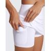 imageCRZ YOGA Butterlift A Line Golf Skirts for Women High Waisted Stretchy Casual Athletic Tennis Skorts with Side PocketsWhite