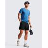 imageCRZ YOGA Casual Workout Mens Shorts 7 Inch Lightweight Quick Dry for Gym Athletic with Zipper PocketBlack