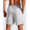 imageCRZ YOGA Casual Workout Mens Shorts 7 Inch Lightweight Quick Dry for Gym Athletic with Zipper PocketPlatinum Grey