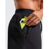 imageCRZ YOGA Gym Shorts Men 5 Side Split Quick Dry Lightweight Stretchy for Athletic Workout Running with Zipper PocketBlack