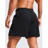 imageCRZ YOGA Gym Shorts Men 5 Side Split Quick Dry Lightweight Stretchy for Athletic Workout Running with Zipper PocketBlack