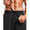 imageCRZ YOGA Gym Shorts Men 5 Side Split Quick Dry Lightweight Stretchy for Athletic Workout Running with Zipper PocketBlack