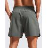 imageCRZ YOGA Gym Shorts Men 5 Side Split Quick Dry Lightweight Stretchy for Athletic Workout Running with Zipper PocketGrey Sage