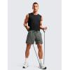 imageCRZ YOGA Gym Shorts Men 5 Side Split Quick Dry Lightweight Stretchy for Athletic Workout Running with Zipper PocketGrey Sage