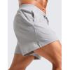 imageCRZ YOGA Gym Shorts Men 5 Side Split Quick Dry Lightweight Stretchy for Athletic Workout Running with Zipper PocketPlatinum Grey