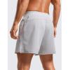 imageCRZ YOGA Gym Shorts Men 5 Side Split Quick Dry Lightweight Stretchy for Athletic Workout Running with Zipper PocketPlatinum Grey