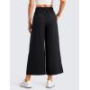 imageCRZ YOGA Lightweight Wide Leg Cropped Pants for Women 25quot High Waisted Loose Casual Lounge Travel Work Sweatpants SummerBlack