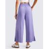 imageCRZ YOGA Lightweight Wide Leg Cropped Pants for Women 25quot High Waisted Loose Casual Lounge Travel Work Sweatpants SummerDark Lavender Purple