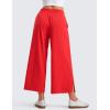 imageCRZ YOGA Lightweight Wide Leg Cropped Pants for Women 25quot High Waisted Loose Casual Lounge Travel Work Sweatpants SummerDeep Red